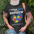 I Wear Blue For My Nephew Autism Awareness Uncle Aunt Puzzle Unisex T-Shirt Gifts for Old Men