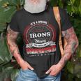 Irons Family Crest Irons Irons Clothing IronsIrons T Gifts For The Irons Unisex T-Shirt Gifts for Old Men