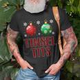 Jingle Balls Tinsel Tits Couple Christmas Couples Matching T-shirt Gifts for Old Men