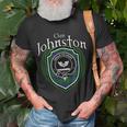 Johnston Clan Crest | Scottish Clan Johnston Family Badge Unisex T-Shirt Gifts for Old Men