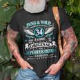 Jung Wild 34 Jahre Zur Perfektion Gereift 34 Geburtstag T-Shirt Geschenke für alte Männer