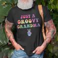 Just A Groovy Grandma Tie Dye Hippie Mom Boho Peace Sign Unisex T-Shirt Gifts for Old Men