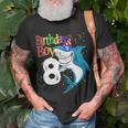 Kids 8Th Birthday Boy Shark Shirts Jaw-Some Eight Shirt Boys Unisex T-Shirt Gifts for Old Men