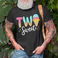 Kids Funny Kids Two Sweet Ice Cream Girls 2Nd Birthday Unisex T-Shirt Gifts for Old Men