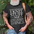 Knitting Lovers Know Things T-Shirt Gifts for Old Men