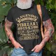Legenden Februar 1943 Geburtstag T-Shirt, 80 Jahre Mann Jubiläum Geschenke für alte Männer