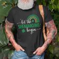 Let The Shenanigans Begin St Patricks Day Lucky Shamrock Unisex T-Shirt Gifts for Old Men