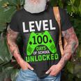 Level 100 Days Of School Unlocked Awesome Students Teachers T-Shirt Gifts for Old Men