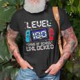 Level 100 Days Of School Unlocked Gaming Video Gamer V2 T-Shirt Gifts for Old Men