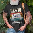 Level 18 Unlocked Male 18 Year Old Boy Birthday Bday Nage T-shirt Gifts for Old Men