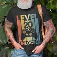 Level 20 Unlocked Funny Video Gamer 20Th Birthday Gift Unisex T-Shirt Gifts for Old Men