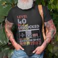 Level 40 Unlocked Gamer 40Th Birthday Gift Video Game Lovers Unisex T-Shirt Gifts for Old Men