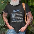 Löwenmotiv T-Shirt mit Namen Frank, Inspirierendes Zitat Tee Geschenke für alte Männer