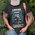 Lucas Name Gift Lucas And A Mad Man In Him V2 Unisex T-Shirt Gifts for Old Men