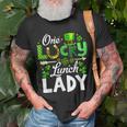 Lucky Shamrock One Lucky Lunch Lady St Patricks Day School T-Shirt Gifts for Old Men
