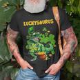 Luckysaurus Irish Leprechaun DinosaurRex St Patricks Day Unisex T-Shirt Gifts for Old Men