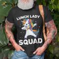 Lunch Lady Squad Dabbing Unicorn Funny Lunch Ladies Gift Unisex T-Shirt Gifts for Old Men