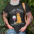 Lustig Ich Mag Hund Und Wein T-Shirt Geschenke für alte Männer