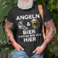 Lustiges Angler Angeln Und Bier Für Fischer T-Shirt Geschenke für alte Männer