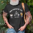 Lustiges Motorrad Fahrer Biker Mein Perfekter Tag Spruch T-Shirt Geschenke für alte Männer