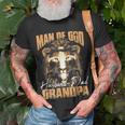 Man Of God Lion Husband Dad Grandpa Christian Fathers Day T-Shirt Gifts for Old Men