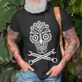 Mechanical Engineer Skull Mechanic Lazy Costume Gift Unisex T-Shirt Gifts for Old Men