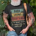 Mens Dada Knows Everything Grandpa Fathers Day Gift Unisex T-Shirt Gifts for Old Men