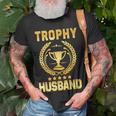 Mens Husband Trophy Cup Design Dad Gift Fathers Day Unisex T-Shirt Gifts for Old Men