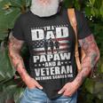 Mens I Am A Dad A Papaw And A Veteran Fathers Day Gift Unisex T-Shirt Gifts for Old Men