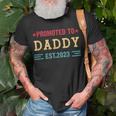 Mens Promoted To Daddy 2023 New Dad Fathers Day Baby Daddy Unisex T-Shirt Gifts for Old Men