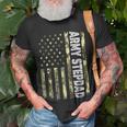 Mens Vintage Army Stepdad Usa Flag Camouflage Father’S Day Bbmtswy Unisex T-Shirt Gifts for Old Men