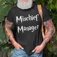 Mischief Manager Kids Mom & Dad T-Shirt Gifts for Old Men