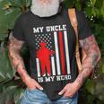 My Uncle Is My Hero Firefighter Thin Red Line Flag Unisex T-Shirt Gifts for Old Men