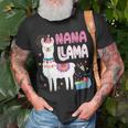 Nana Llama Grandma Of A Birthday Boy Girl Llama Birthday Unisex T-Shirt Gifts for Old Men