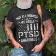 Not All Wounds Are Visible Ptsd Awareness Us Veteran Soldier T-Shirt Gifts for Old Men