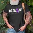 Pancreatic Cancer Awareness Resilient Cancer Fighter T-shirt Gifts for Old Men