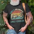 Mens Papa G Like A Grandpa Only Cooler Vintage Dad Fathers Day T-Shirt Gifts for Old Men