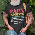 Papa Knows Everything If He Doesnt Know Fathers Day Dad T-shirt Gifts for Old Men
