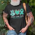 Peace Love Cure Addiction Recovery Awareness Support Unisex T-Shirt Gifts for Old Men