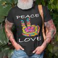 Peace Love Flower 60Er 70Er Jahre I Hippie-Kostüm Outfit T-Shirt Geschenke für alte Männer