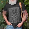 Peace Sign Finger Gesture I Hippie Peace Sign Unisex T-Shirt Gifts for Old Men