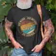 Personalisiertes Schwarzes T-Shirt David, Mann Mythos Legende, Vintage-Stil Geschenke für alte Männer