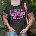 Pink Girl Dad Pregnancy Announcement My Jokes Are Officially Gift For Mens Unisex T-Shirt Gifts for Old Men