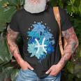 Pisces Flowers Periwinkle Unisex T-Shirt Gifts for Old Men