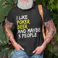 Pokerkarten Spruch Pokerrunde I Like Beer Poker T-Shirt Geschenke für alte Männer