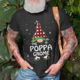 Poppa Gnome Buffalo Plaid Matching Family Christmas Funny Unisex T-Shirt Gifts for Old Men