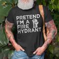Pretend Im Fire Hydrant Firefighter Lazy Halloween Costume T-Shirt Gifts for Old Men