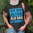 Backprint Ich Bin Älter Als Das Internet T-Shirt Geschenke für alte Männer