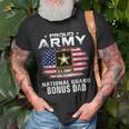 Proud Army National Guard Bonus Dad With American Flag T-Shirt Gifts for Old Men