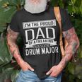 Mens Proud Dad Awesome Drum Major Marching Band T-shirt Gifts for Old Men